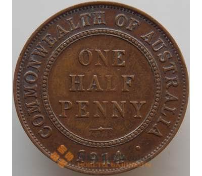 Монета Австралия 1/2 пенни 1914 КМ22 VF арт. 9176
