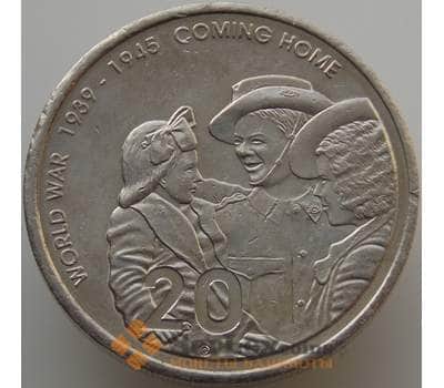 Монета Австралия 20 центов 2005 КМ745 XF Окончание II мировой войны арт. 9173