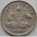Монета Австралия 3 пенса 1934 КМ24 F-VF Серебро арт. 9181