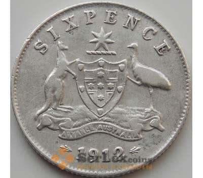 Монета Австралия 3 пенса 1912 КМ25 VF Серебро арт. 9180