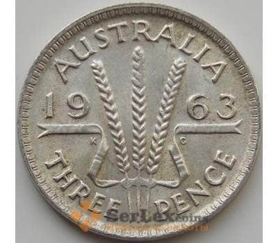 Монета Австралия 3 пенса 1955-1964 КМ57 AU арт. 9178