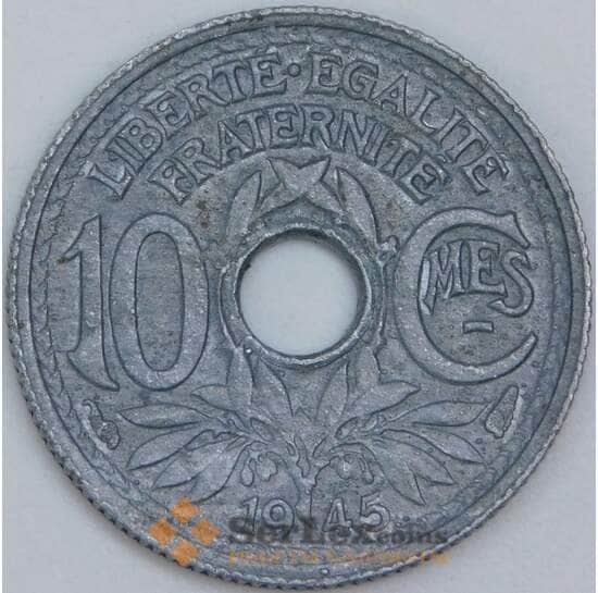 Франция 10 сантимов 1945 КМ906 XF арт. 57340