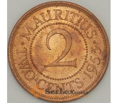 Монета Маврикий 2 цента 1953 КМ32 aUNC (J05.19) арт. 18197