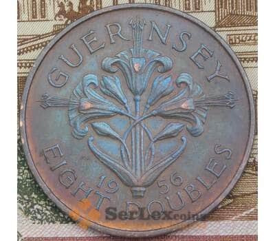 Монета Гернси 8 дублей 1956 КМ16 AU арт. 38743