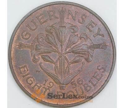 Монета Гернси 8 дублей 1956 КМ16 AU арт. 38743