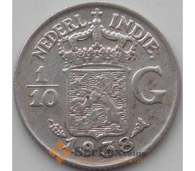 Монета Нидерландская Восточная Индия 1/10 гульдена 1938 КМ318 VF арт. 12259