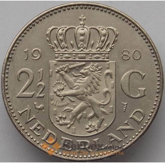 Нидерланды 2 1/2 гульдена 1980 КМ191 Proof (J05.19) арт. 17386