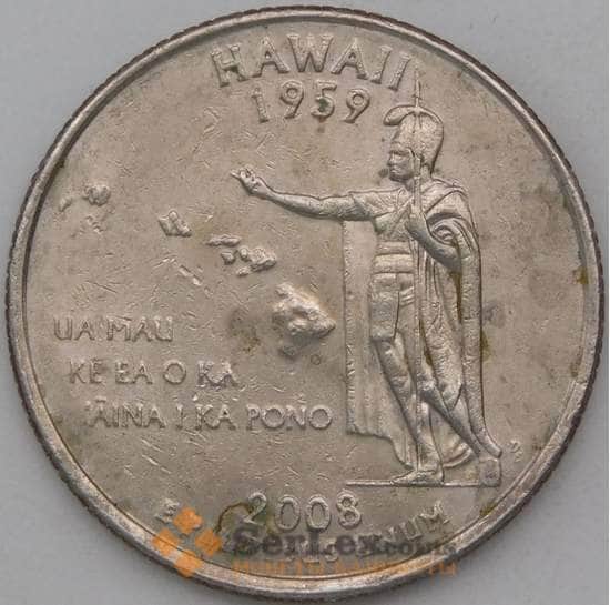 США 25 центов 2008 D КМ425 Гавайи арт. 28350