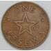 Монета Гана 1 песева 1967 КМ13 XF арт. 25050