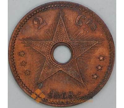 Конго Свободное Государство 2 сантима 1888 КМ2 aUNC арт. 55271