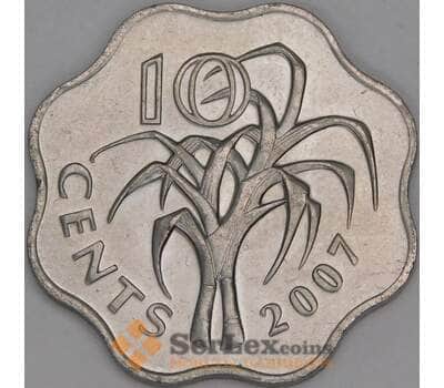 Свазиленд 10 центов 2007 КМ49 UNC арт. 52928