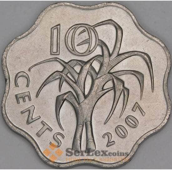 Свазиленд 10 центов 2007 КМ49 UNC арт. 52928