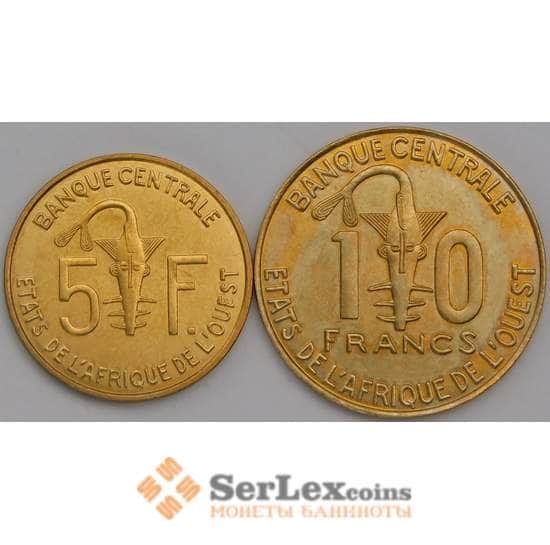 Западная Африка набор монет 5 и 10 франков 2010 (2 шт) UNC арт. 38791