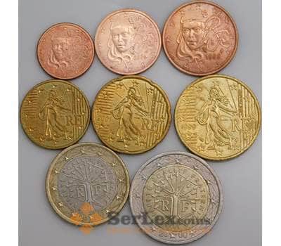 Франция набор Евро монет 1 цент - 2 евро 1999-2006 (8 шт) XF-AU арт. 45688