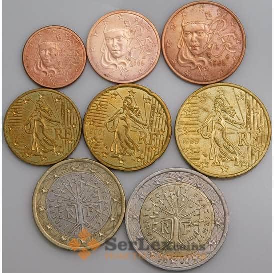 Франция набор Евро монет 1 цент - 2 евро 1999-2006 (8 шт) XF-AU арт. 45688