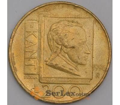 Сан-Марино монета 200 лир 1996 КМ356 VF Эммануил Кант арт. 43920
