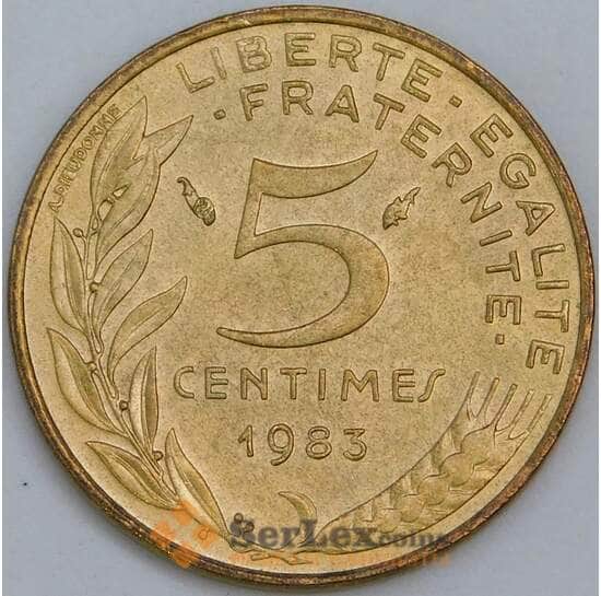 Франция 5 сантимов 1966-2001 КМ933 UNC  арт. 57377