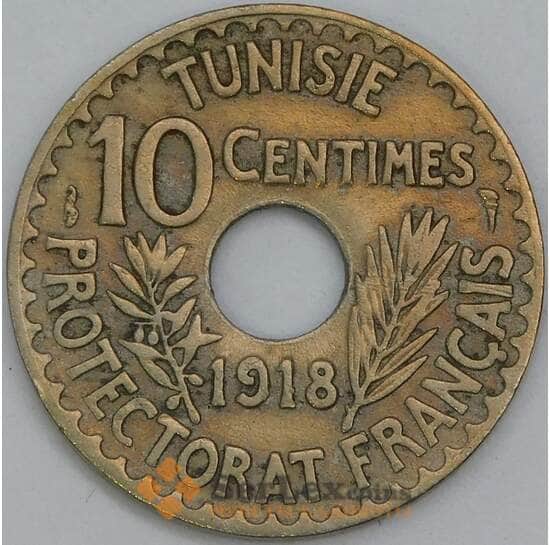 Тунис 10 сантимов 1918 КМ243 VF  арт. 43305