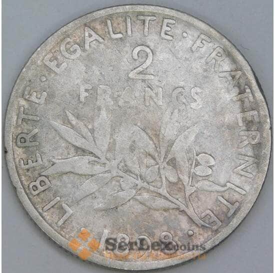 Франция 2 франка 1898 КМ845 VG арт. 56988