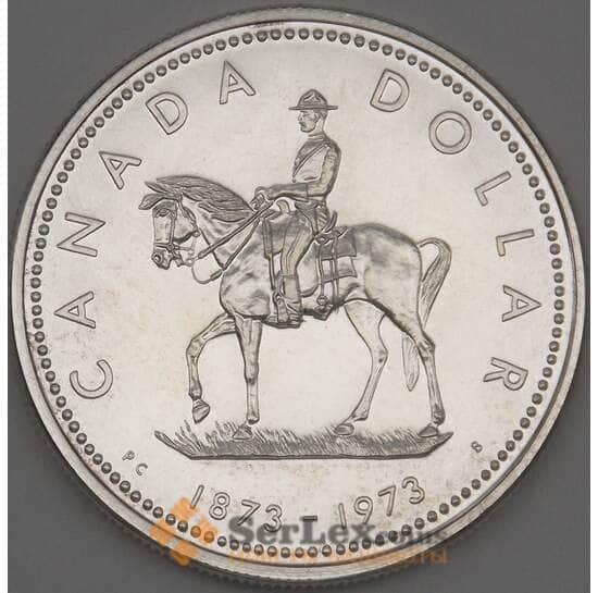 Канада 1 доллар 1973 КМ83 BU Серебро Конная полиция (n17.19) арт. 21532