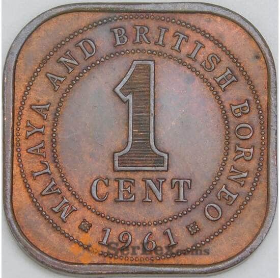 Малайя и Британское Борнео 1 цент 1961 КМ5 aUNC арт. 39567
