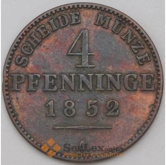 Германия - Пруссия 4 пфеннига 1852 А КМ454 арт. 28936