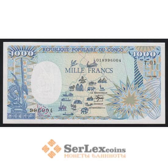 Конго 1000 франков 1985 Р9 aUNC - UNC арт. 52797