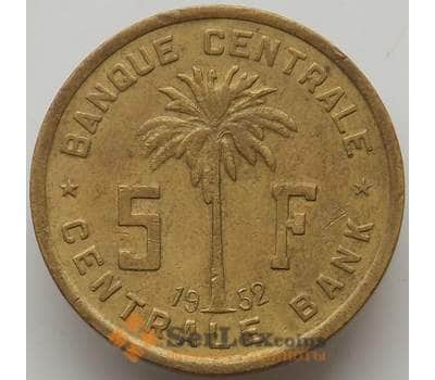 Монета Бельгийское Конго 5 франков 1952 КМ1 XF Руанда-Урунди арт. 12597