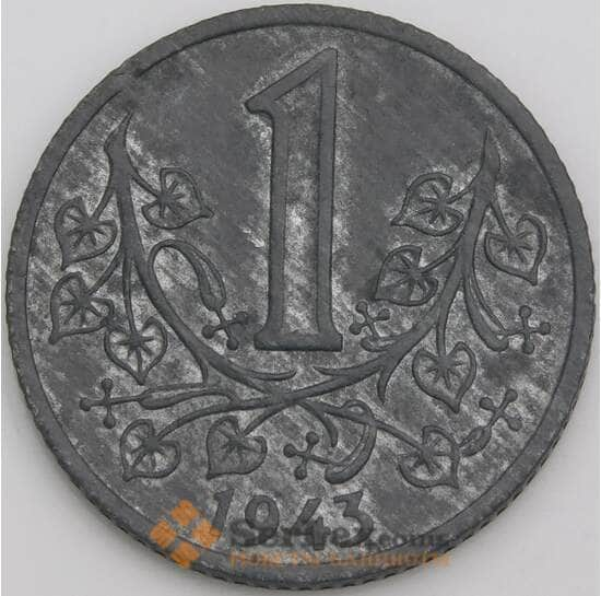 Богемия и Моравия монета 1 крона 1943 КМ4 XF арт. 29256