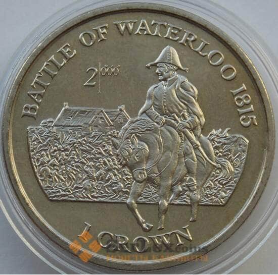 Мэн остров 1 крона 1999 КМ914 BU Битва при Ватерлоо 1815 арт. 13640