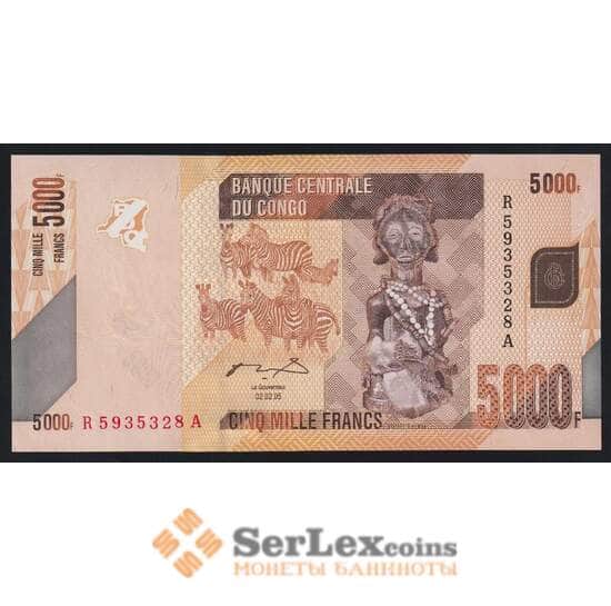 Конго 5000 франков 2005 (2012) Р102а UNC арт. 52433