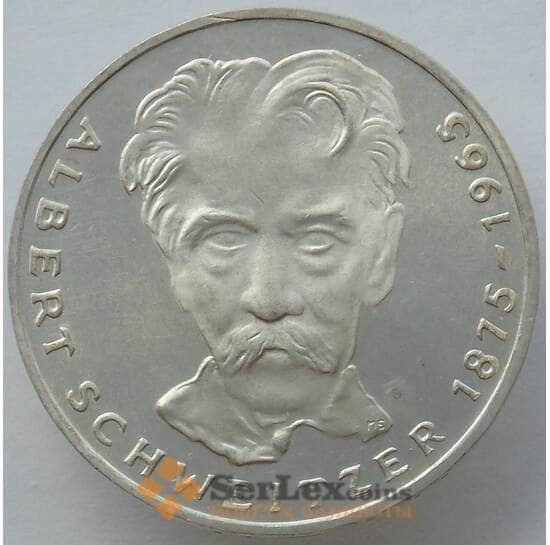 Германия 5 марок 1975 G КМ143 BU Альберт Швейцер Серебро (J05.19) арт. 15913