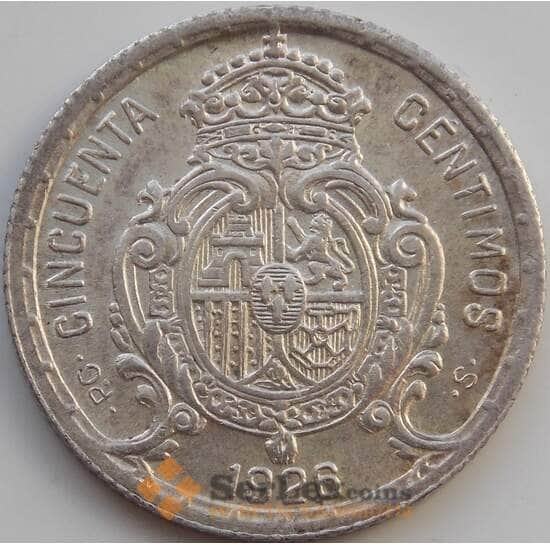 Испания 50 сентимо 1926 КМ741 aUNC арт. 11444