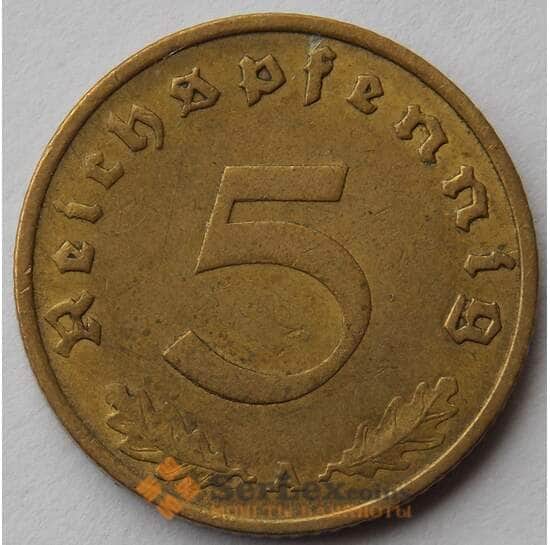 Германия 5 пфеннигов (рейхспфеннигов) 1937 А КМ91 AU (J05.19) арт. 15013