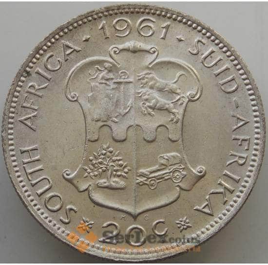 Южная Африка ЮАР 20 центов 1961 КМ61 BU Серебро арт. 14669