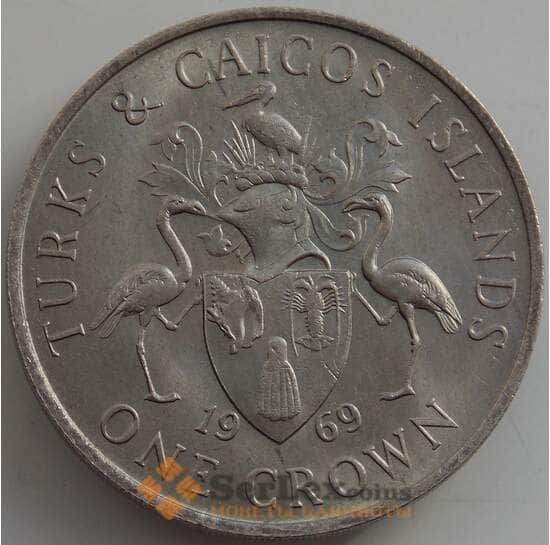 Теркс и Кайкос острова 1 крона 1969 КМ1 UNC арт. 12617