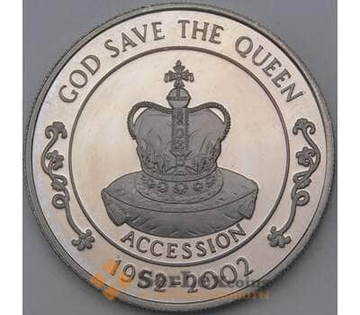 Монета Остров Святой Елены 50 пенсов 2002 КМ23 BU 50 лет Правления арт. 28273