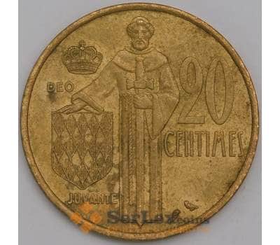 Монако монета 20 сантим 1974 КМ143 XF арт. 43207