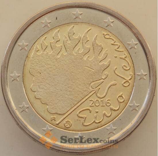 Финляндия 2 евро 2016 Эйно Лейно UNC (НВВ) арт. 13369