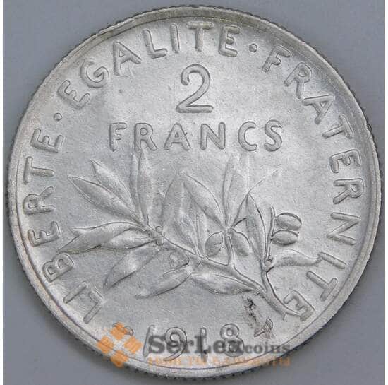 Франция 2 франка 1918 КМ845 XF-AU арт. 57298 Франция 2 франка 1918 КМ845 XF-AU арт. 57298