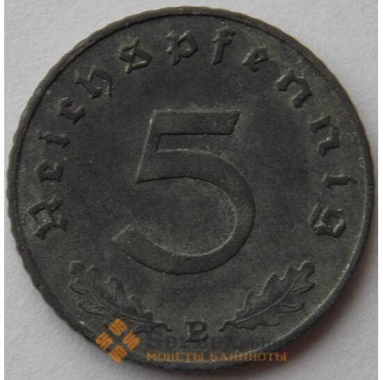 Германия монета 5 пфеннигов 1941 B КМ100 XF  арт. 15015