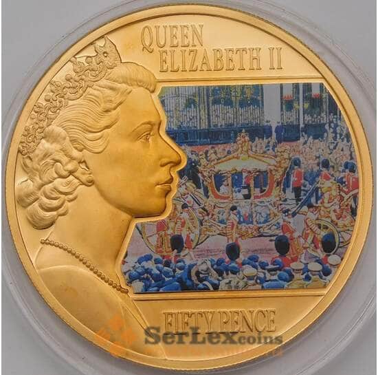 Гернси 50 пенсов 2014 UC217 Proof Размышления о правлении Карета арт. 38018