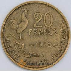 Франция 20 франков 1952 КМ917.1 VF-XF арт. 57332