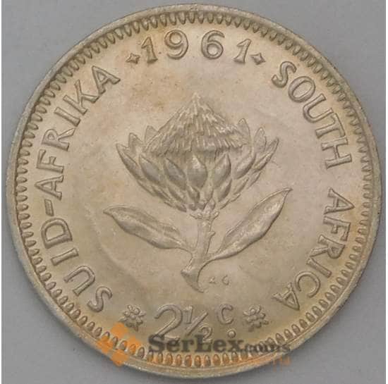 Южная Африка ЮАР 2 1/2 цента 1961 КМ58 Proof арт. 28164