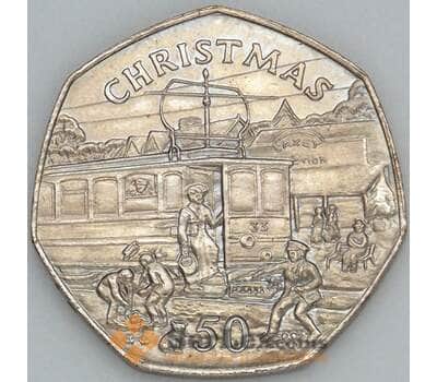 Монета Мэн остров 50 пенсов 1989 КМ259 BU Рождество (J05.19) арт. 17688