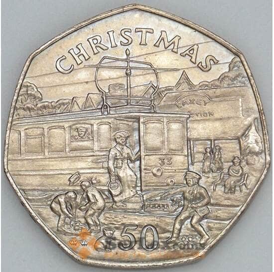 Мэн остров 50 пенсов 1989 КМ259 BU Рождество (J05.19) арт. 17688