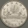 Канада 1 доллар 1963 КМ54 UNC Серебро (n17.19) арт. 21659