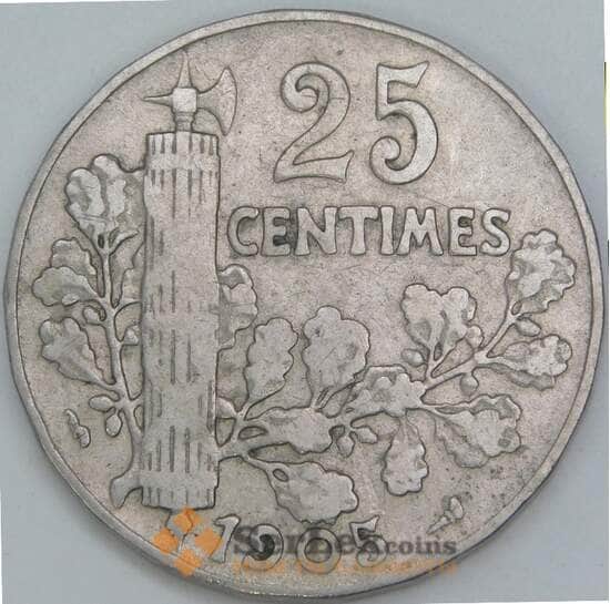 Франция 25 сантим 1905 КМ856 VF арт. 56940