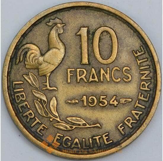 Франция 10 франков 1954 КМ915.1 VF-XF арт. 57337