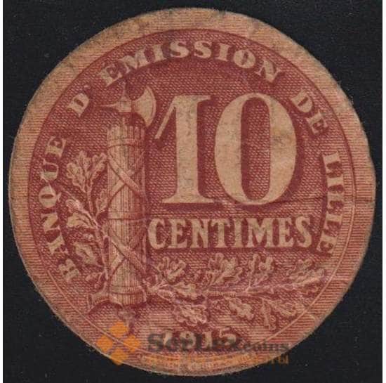 Франция банкнота 10 сантимов 1915 VF Лилль арт. 47829
